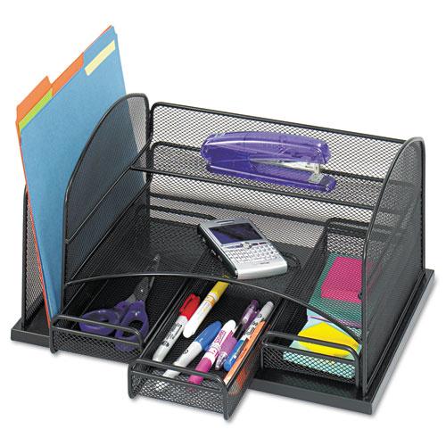 Double Supply Organizer, 11-Compartment, 6 1/2w X 4 3/4d X 5 3/4h, Black